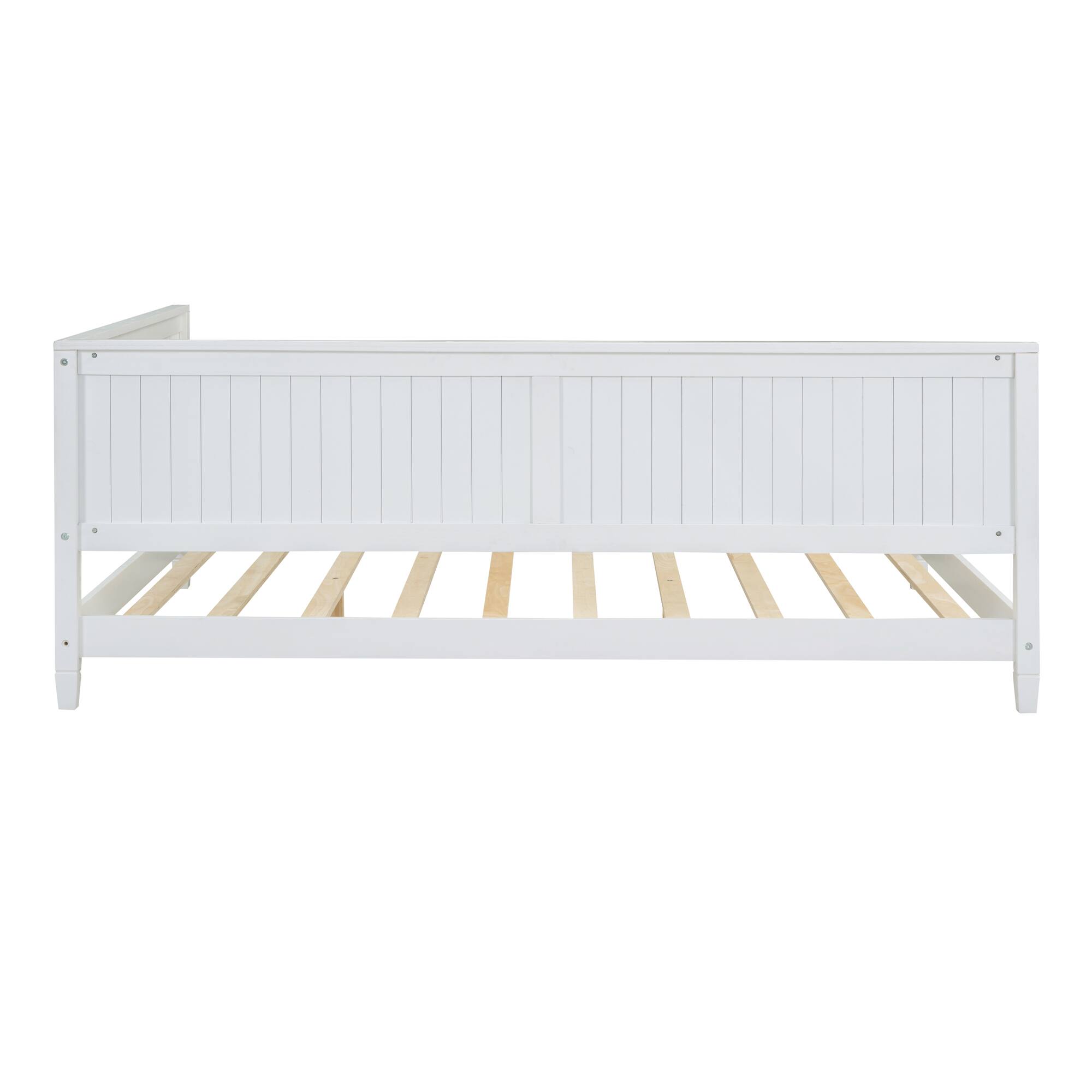 Alt View 2. Tiramisubest - Full Size Wood Daybed/Sofa Bed, White - White.