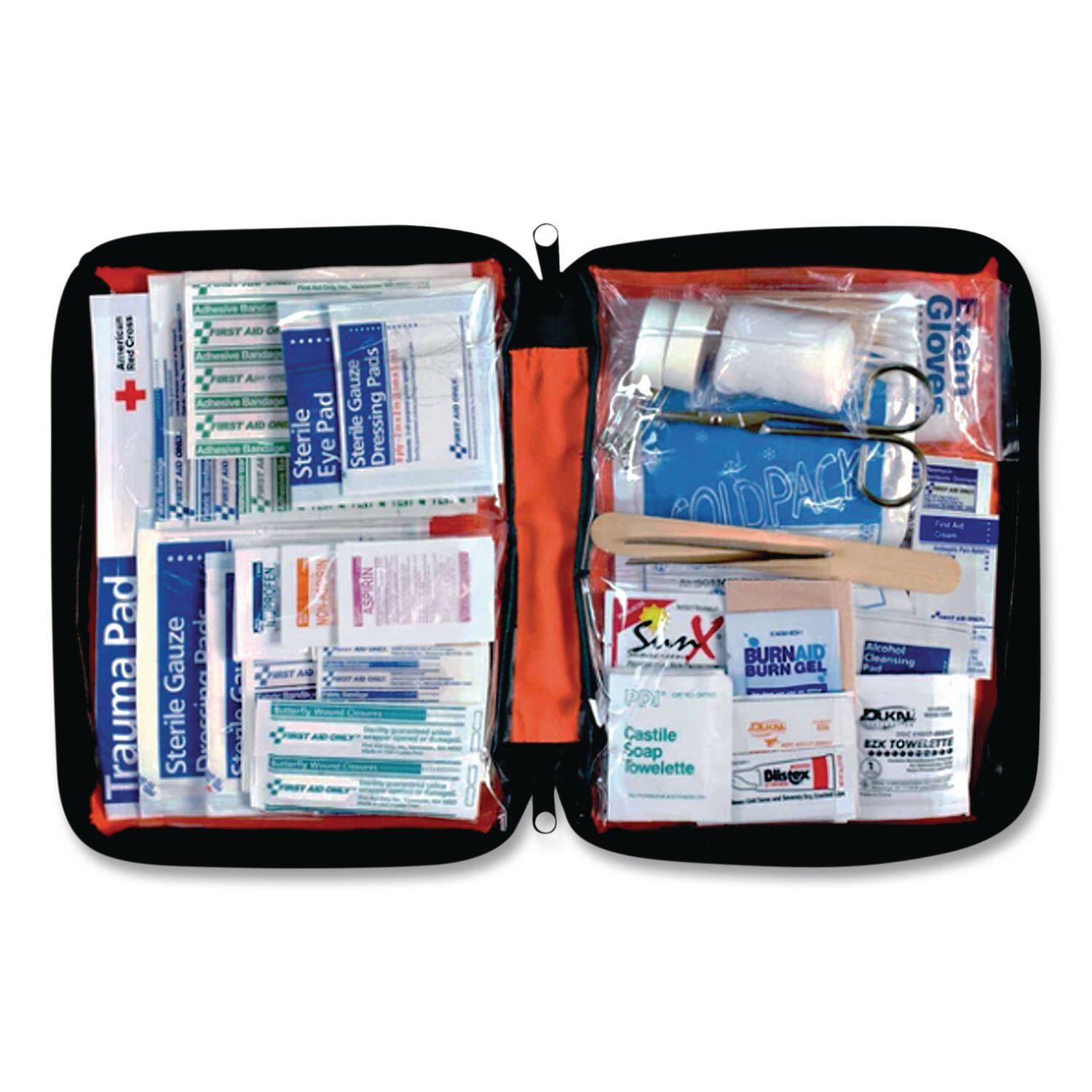 FIRST AID Red Cross Red Mesine Pads + Adhesive Candine Pad Gauze AID Dressing Sterile Eye Sterile Pad EPIN Gauze Pade Trauma Sterile Oreccina Carla 8 Glove Exam MIDPACKY Suck BURNAID Cleansing Alcohol BURN GEL UPT DKN DAM Castile BZK TOWELETTE Soap