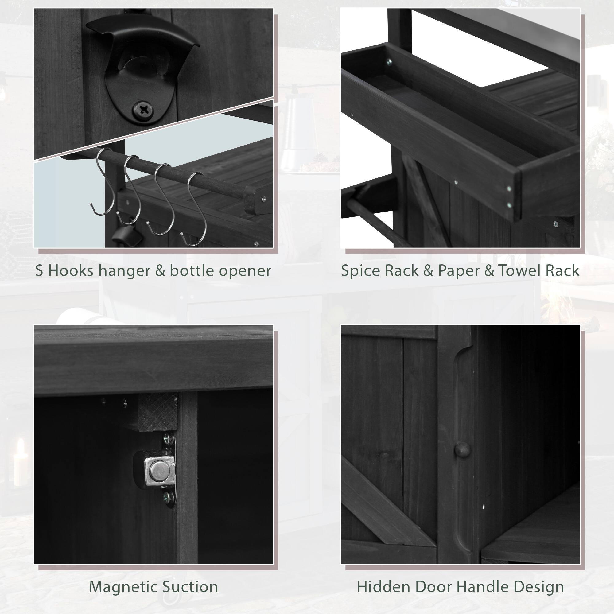 - S Hooks hanger & bottle opener
- Spice Rack & Paper & Towel Rack
- Magnetic Suction
- Hidden Door Handle Design