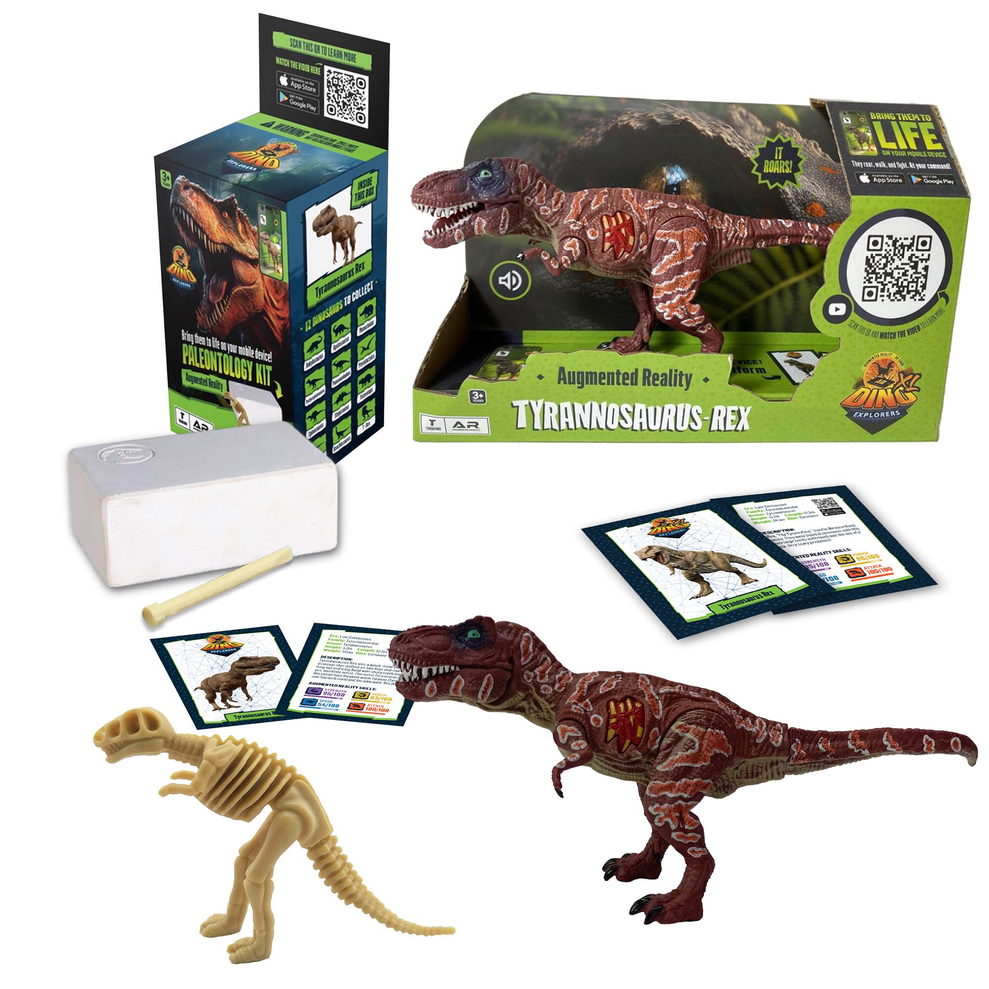 OR TO LEARN MORE BE Appstore GooglePlay WARNING APPLONGUA MODE THIS NOS DING RES Tyramosaurus COLLEGA Bring them on my mobile beice POLEONTOLOGY Really WIT 45

BRING THEM TO LIFE IT THENCE BOARS! Twy NF vilk m App SCAN THE VICE! form Augmented Reality 3+ TYRANNOSAURUS-REX EXPLORERS T AR 05/100 est KONK 100/100 100 Tyrannesaures Res

DING - AN Vallents DEPREPIUM - - - -

100 COMMENTS 12 - 04/180
OURCK, 100 EA DEDICE 100/100