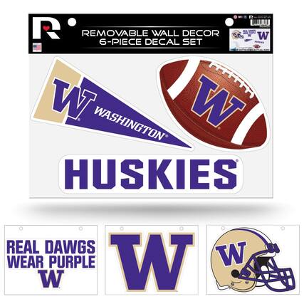 R
REMOVABLE WALL DECOR
6-PIECE DECAL SET
WASHINGTON HUSKIES
REAL DAWGS WEAR PURPLE
W
W
W