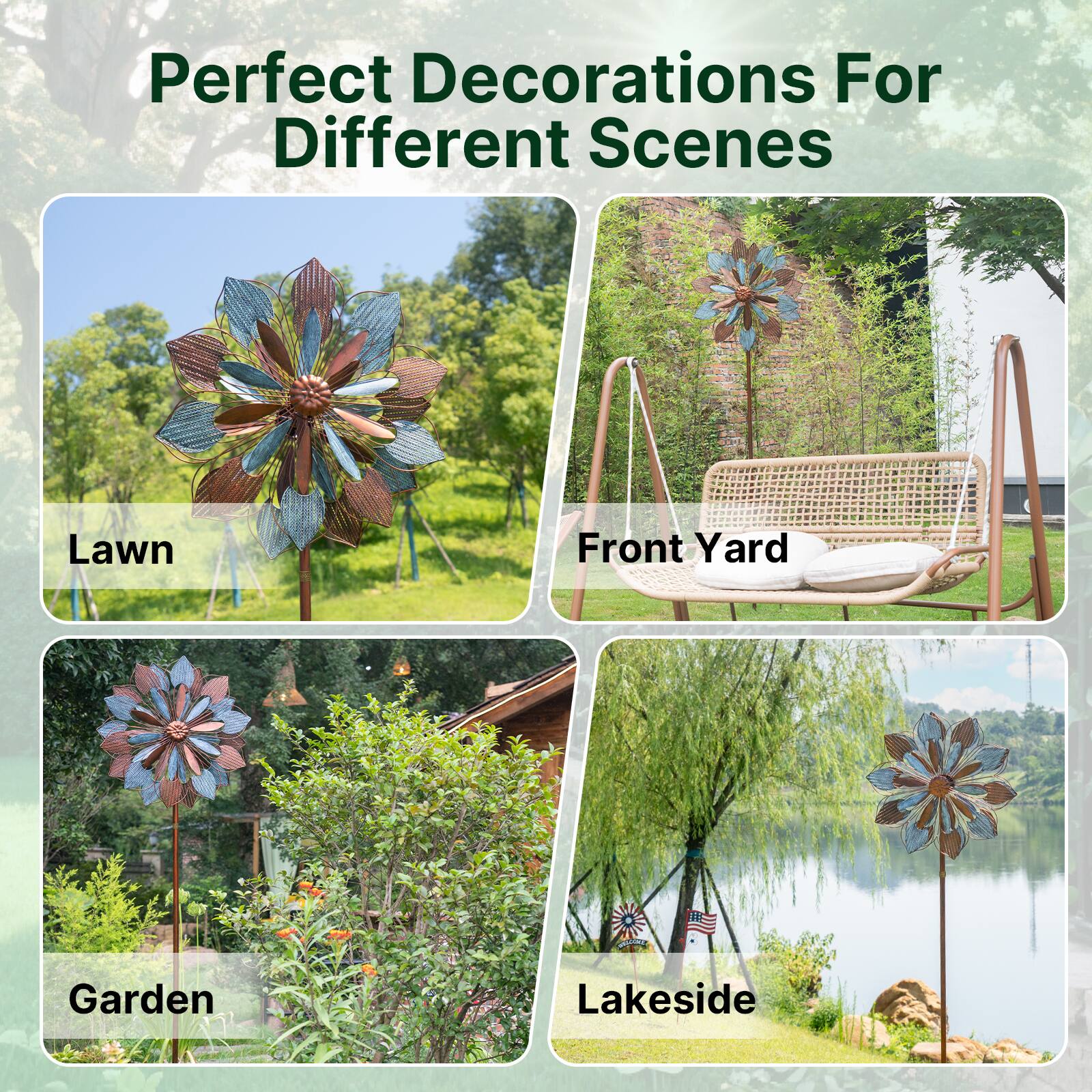 Perfect Decorations For Different Scenes

Lawn

Front Yard

Garden

Lakeside