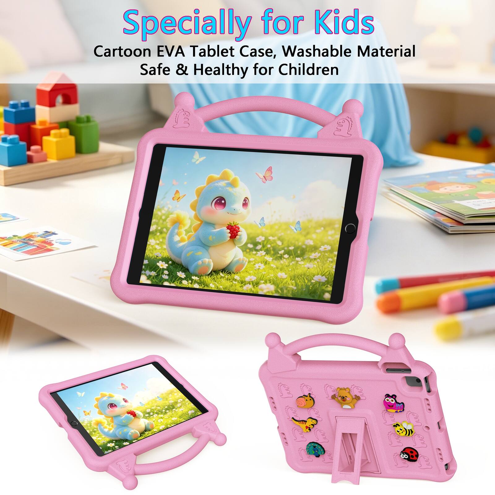 Specially for Kids  
Cartoon EVA Tablet Case, Washable Material Safe & Healthy for Children