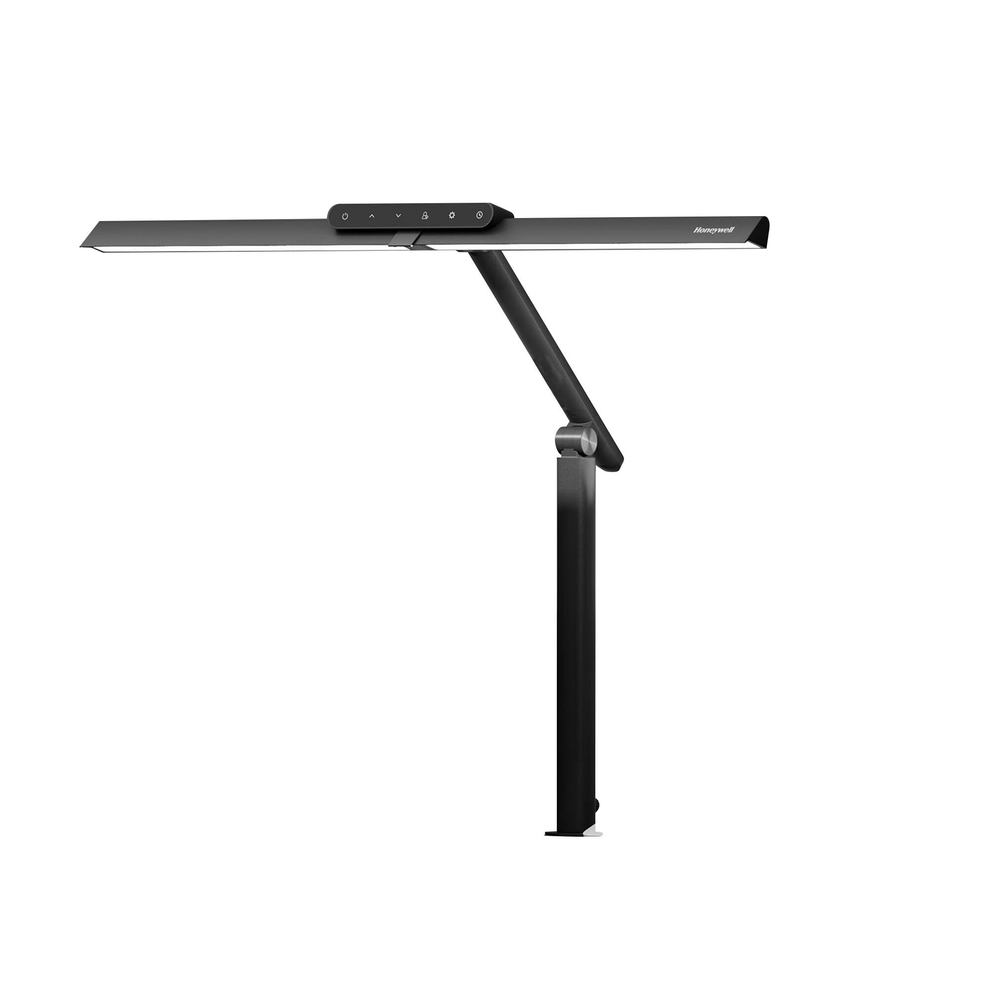 Honeywell - LED Desk Lamp with Clamp,HJ1BK Sunturalux Eye-Caring Clip on Lights with Timer Function 1200LM - Black