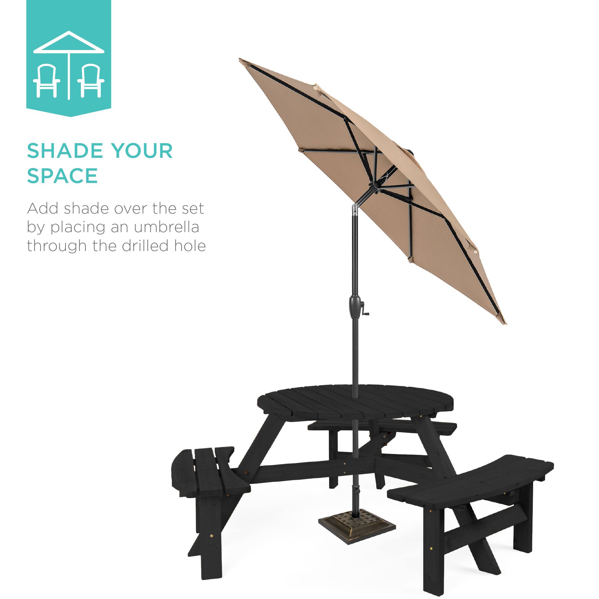 SHADE YOUR SPACE

Add shade over the set by placing an umbrella through the drilled hole