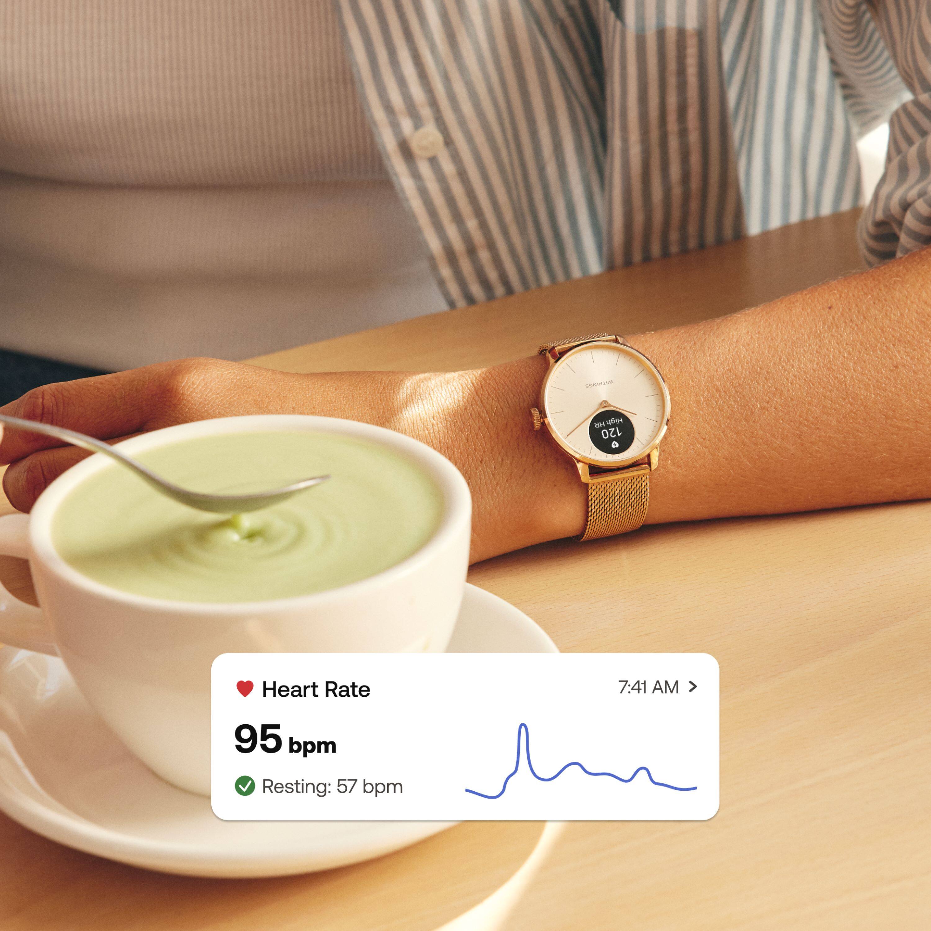 Alt View 3. Withings - ScanWatch Light -  Daily Health Hybrid Smartwatch - 37mm - Sand/Rose Gold.