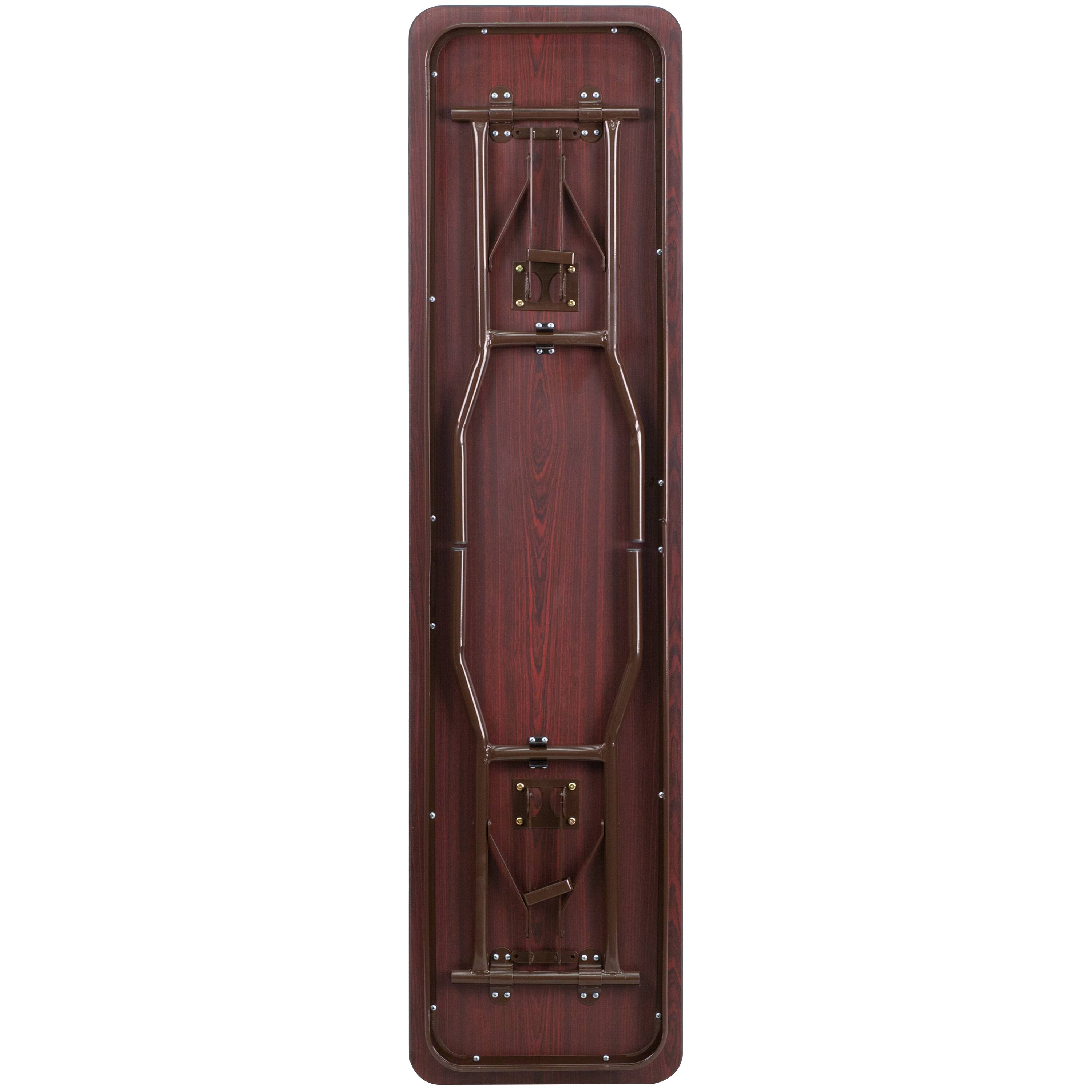 Alt View 3. Emma + Oliver - 6-Foot High Pressure Mahogany Laminate Folding Training Table - Mahogany.