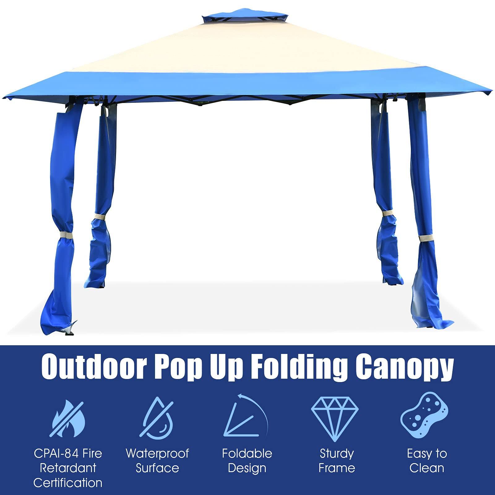 Outdoor Pop Up Folding Canopy CPAI-84 Fire Retardant Certification Waterproof Surface Foldable Design Sturdy Frame Easy to Clean