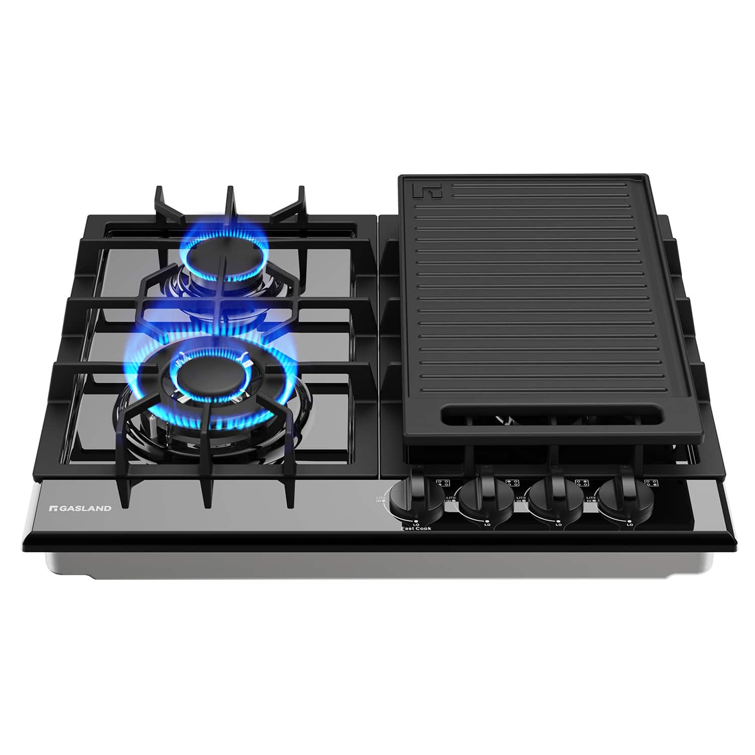 GASLAND - 24 inches Gas Cooktop in Black with 4-Sealed Burners and Griddle - Black