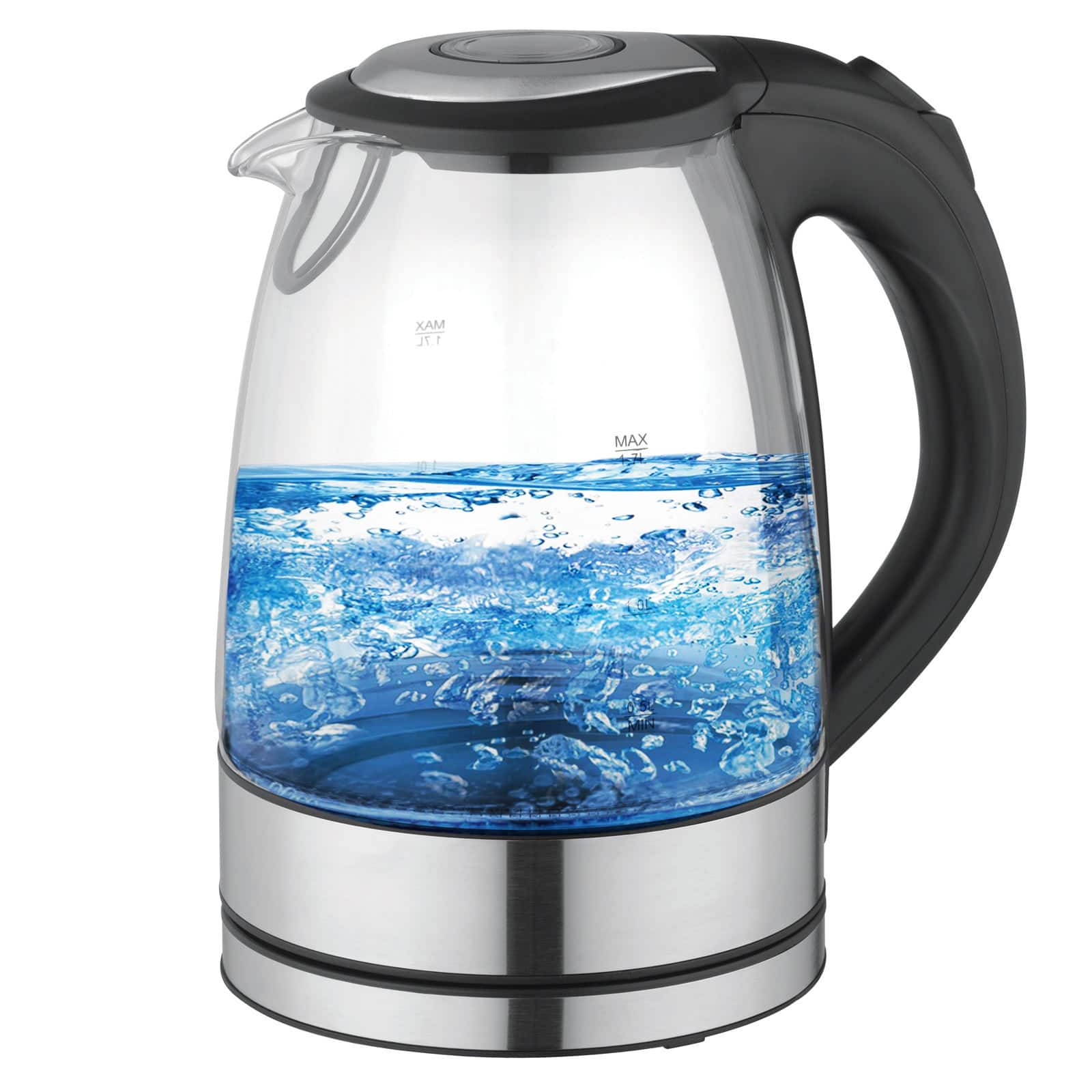 Better Chef - 1.7 L Cordless Electric Glass and Stainless Steel Tea Kettle - Silver