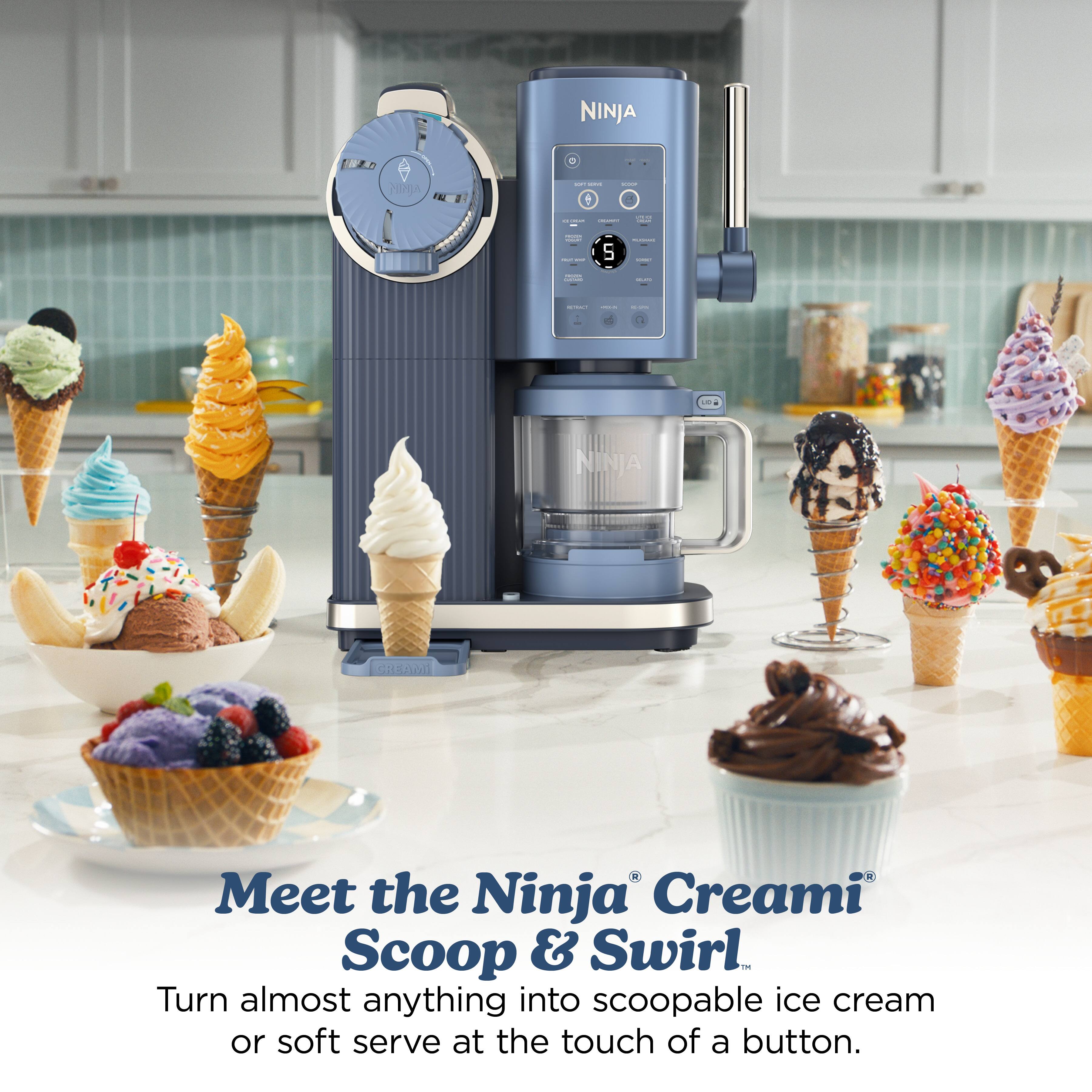 NINJA - PINIA I - + - - | | I : . : - 5 t I I I I : - | I - 1 - 10

NINJA CHE

Meet the Ninja Creami Scoop & Swirl

Turn almost anything into scoopable ice cream or soft serve at the touch of a button.