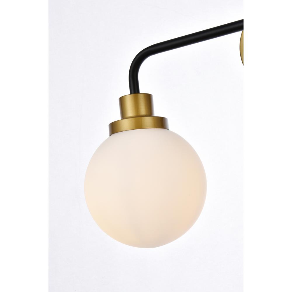 Alt View 1. Living District - Hanson 2 lights bath sconce in black with brass with frosted shade - Black And Brass And Frosted Shade.