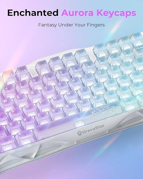 Enchanted Aurora Keycaps Fantasy Under Your Fingers F6 FS F4 & 3 7 A 6 5 $ Y 4 T 3 R E G W F D S V : C x Z a KMO/ALT OPTAWIN F12 $11 F10 F9 SA F8 + 7 ) 1 o 1 ( I 9 I * P O I U L K ? J V H < M 3 N BLT B WERCARY P GravaStar