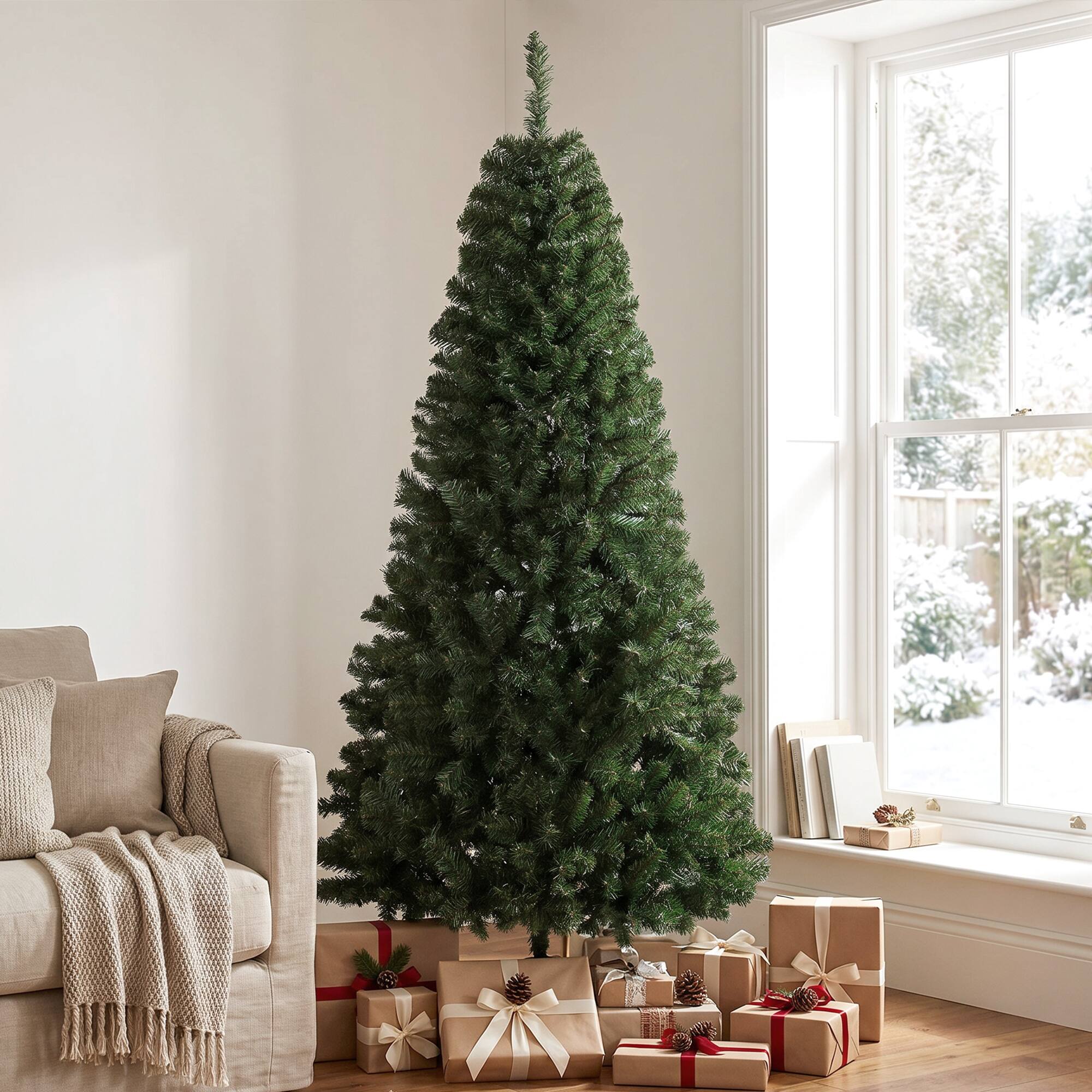 Alt View 8. Homcom - ft Artificial Christmas Tree, Norway Spruce Tree - Green.