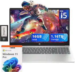 HP - Pavilion 15.6" FHD IPS Anti-Glare Laptop,Intel i5-1235U,16GB RAM,1TB SSD+160GB Docking Station,Win 11 Pro - Silver