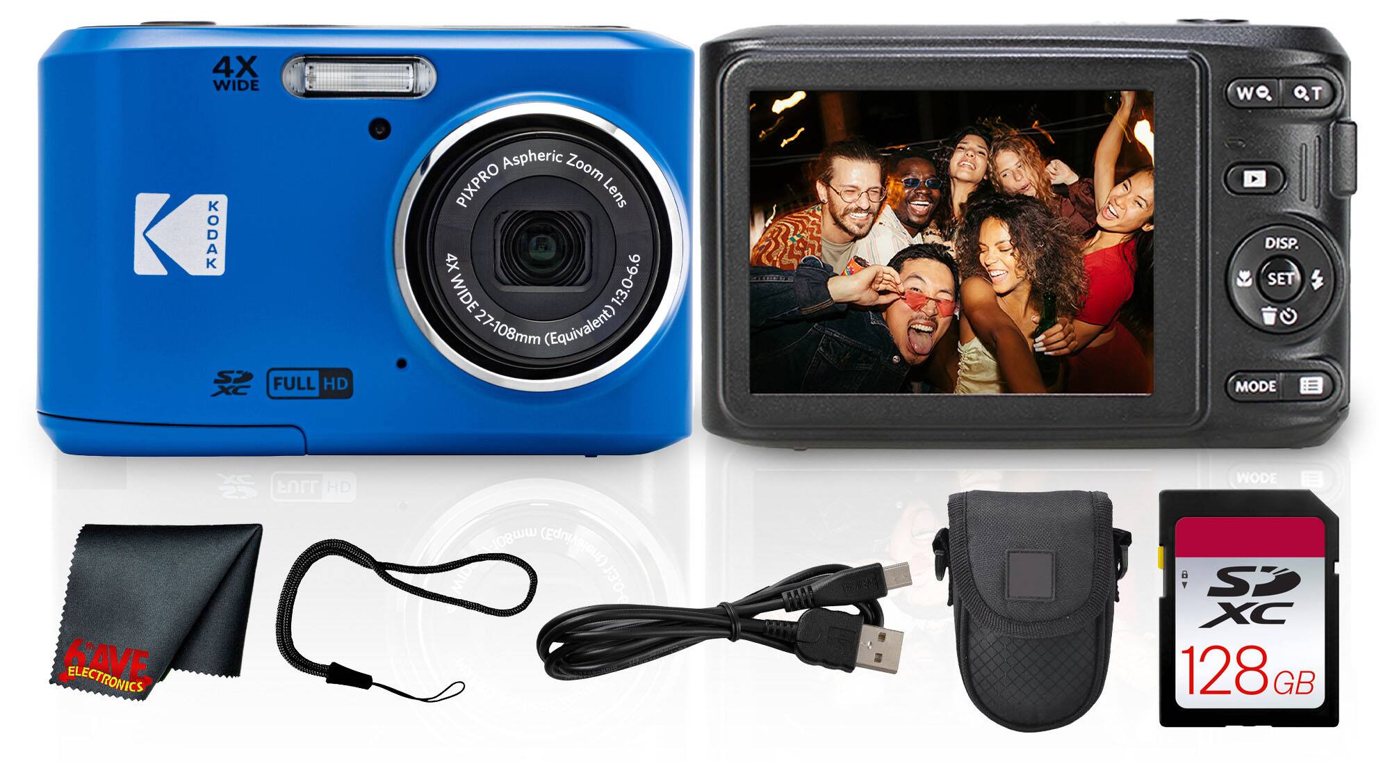 Kodak PIXPRO FZ45 Digital Camera (FZ45BE) + 128GB Card + Camera Case ...