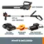 Alt View 11. WORX - Power Share 20V GT 3.0 Trimmer with Turbine Blower Batteries and Charger - Black.