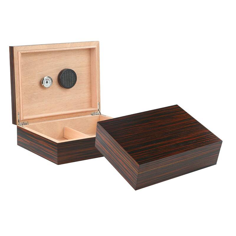 Back. Prestige - Vizcaya Ebony Humidor - Ebony Wood Finish.