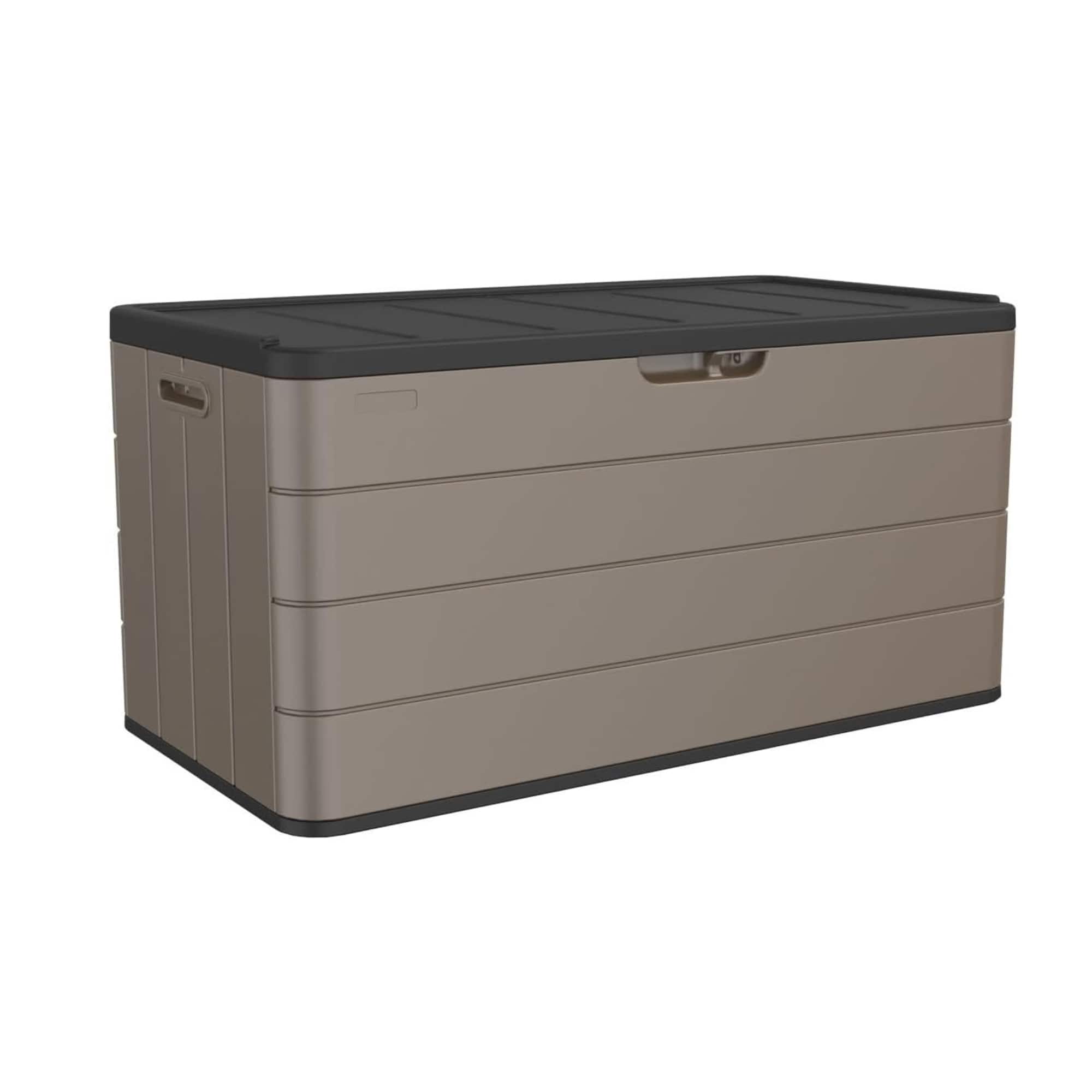 Yardgrace - Resin Outdoor Storage Box with Seat, Waterproof Deck Box for Patio Furniture, Garden Tools & Home Accessories - Brown