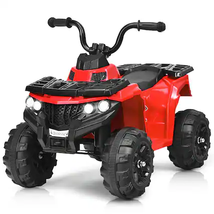 Front. Gymax - Gymax 6V Battery Powered Kids Ride On ATV 4-Wheeler Quad w/ MP3 & LED Headlight Red - Red.