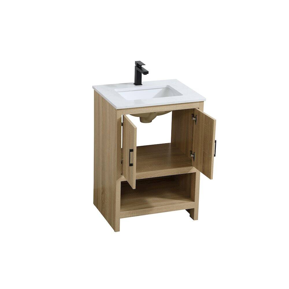 Alt View 1. Elegant Kitchen and Bath - Ira 24 Inch Single Bathroom Vanity In Mango Wood - Mango Wood.