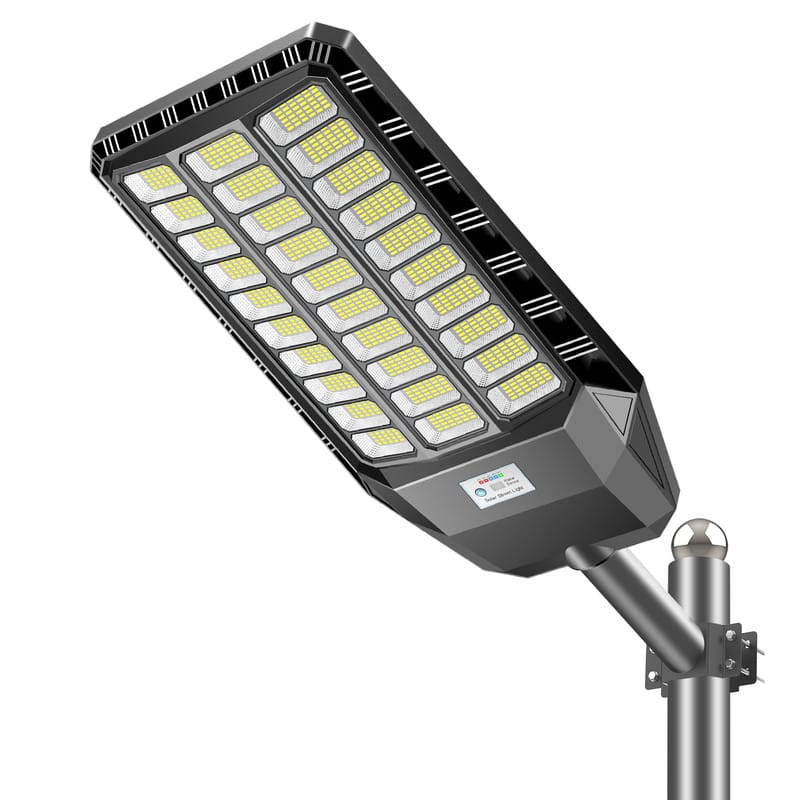 Front. Adewalk - Solar Street Lights Outdoor IP67 Waterproof, LED Flood Security Lights Motion Sensor & Dusk to Dawn Outdoor Lighting - Black.