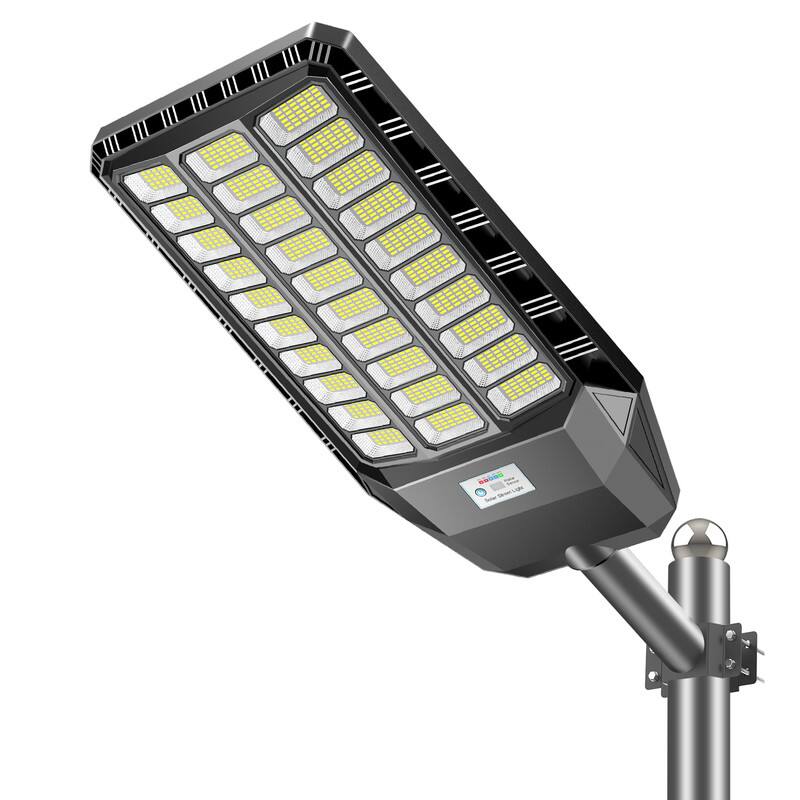 Front. Adewalk - Solar Street Lights Outdoor IP67 Waterproof, LED Flood Security Lights Motion Sensor & Dusk to Dawn Outdoor Lighting - Black.