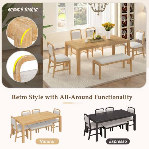 curved design  
Retro Style with All-Around Functionality  
Natural Espresso