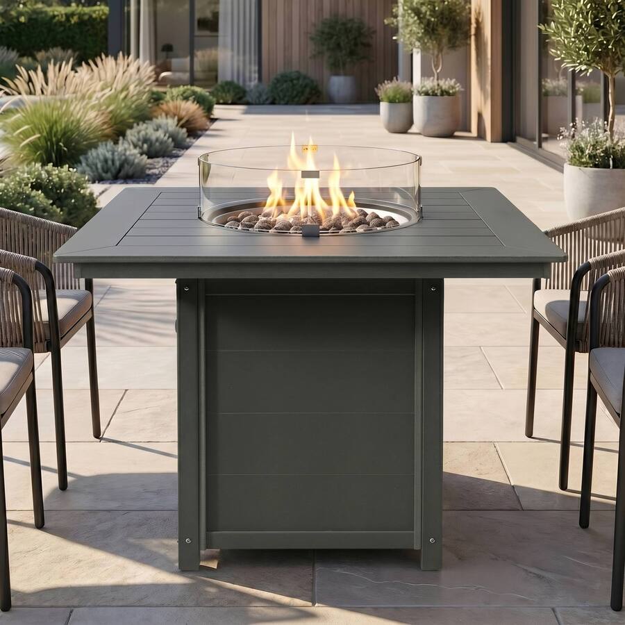WestinTrends Helios 42" Modern Outdoor Patio Gas Propane Square Fire ...