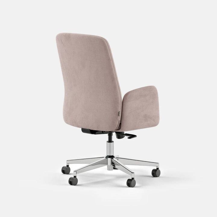 Left. Branch Furniture - Branch Softside Mid-Century Modern High Back Office Chair – Removable Arms, Adjustable Height, Cloud-Like Comfort - Blush.