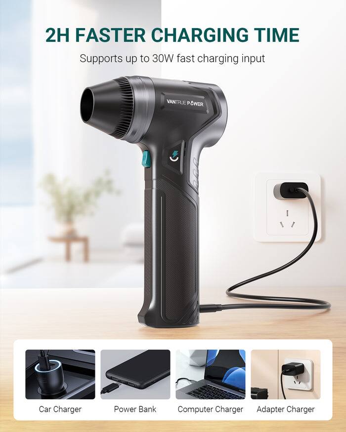2H FASTER CHARGING TIME  
Supports up to 30W fast charging input  

Car Charger  
Power Bank  
Computer Charger  
Adapter Charger