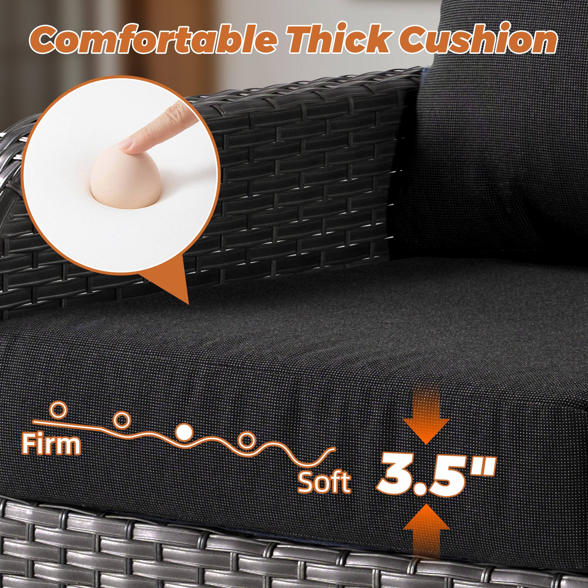 Comfortable Thick Cushion

Firm Soft 3.5"