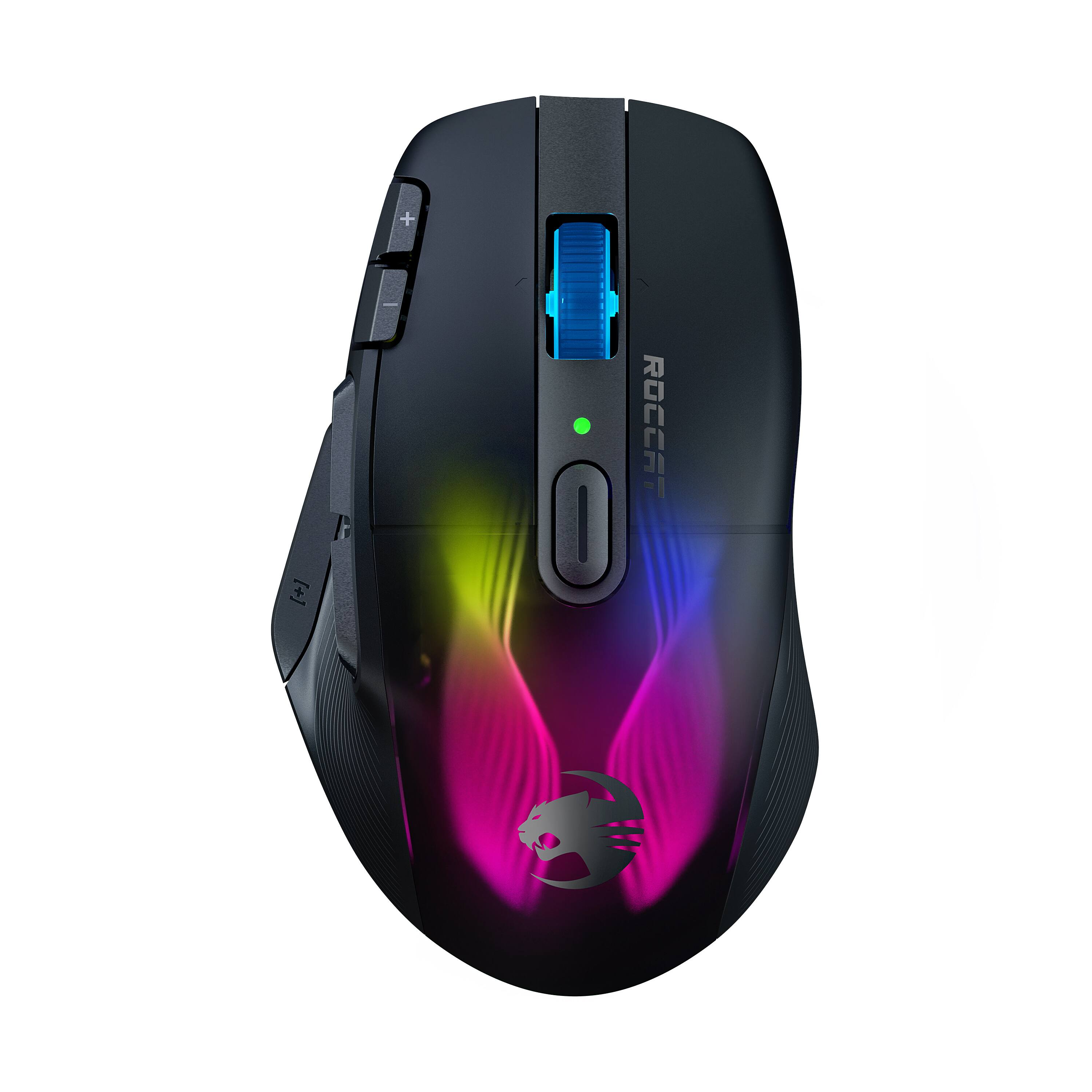 Back. ROCCAT - Kone XP Air Wireless Optical Gaming Mouse with Charging Dock and AIMO RGB Lighting - Black.