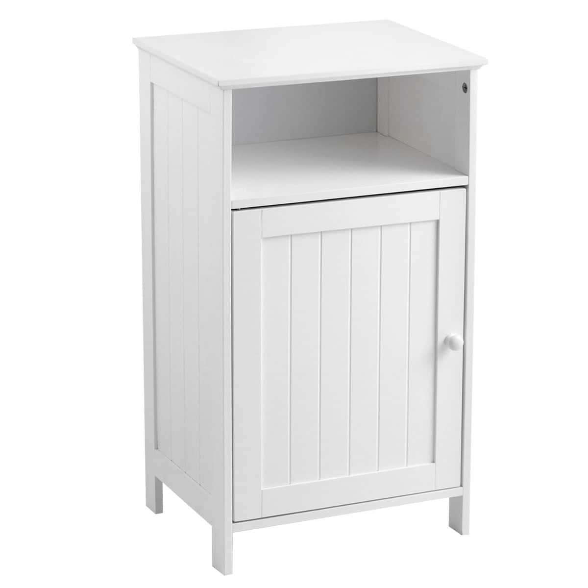 Costway - Bathroom Floor Storage Cabinet Side Table Adjustable Shelf Organize Freestanding - White price history on PriceWatchPro