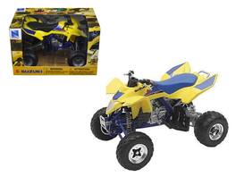 Suzuki Quad Racer R450 ATV 1/12 Diecast Model by New Ray - Yellow And Blue