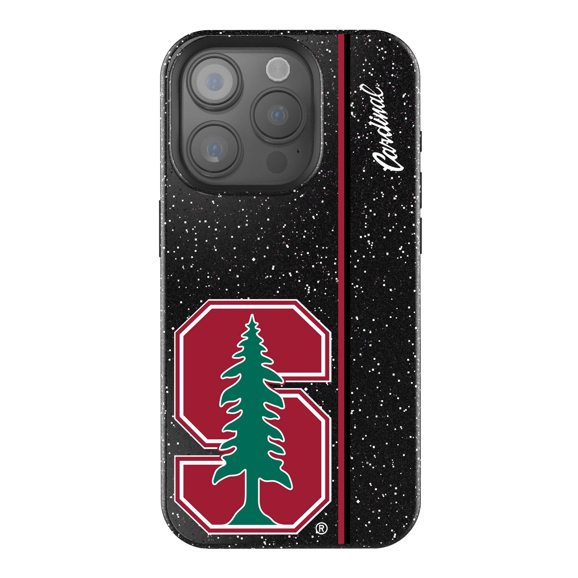 Keyscaper - NCAA - Stanford Cardinal iPhone Bling Case - 14 - Black