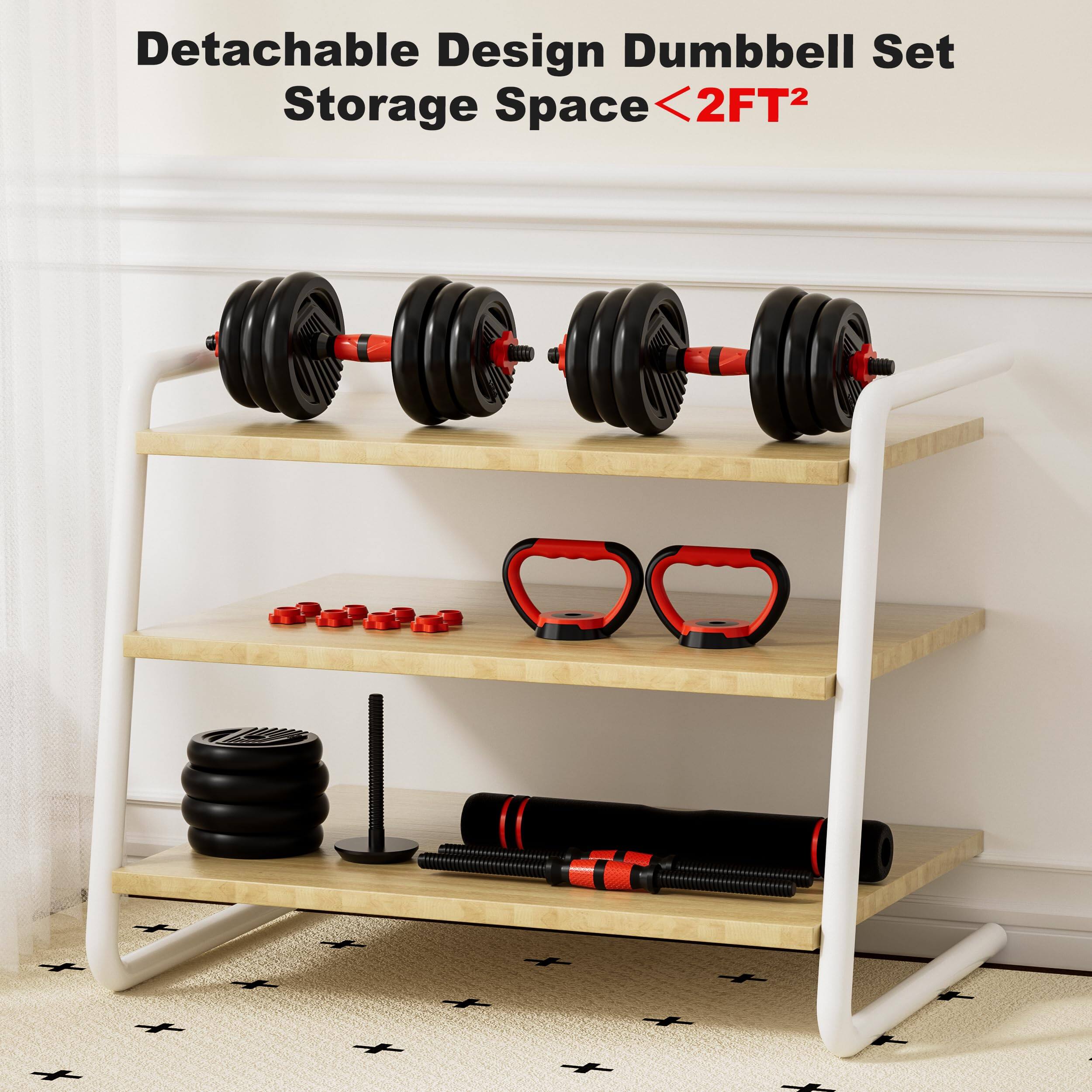 Detachable Design Dumbbell Set  
Storage Space <2FT²