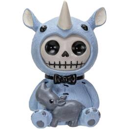 Pacific Trading - Furrybones Buster Skeleton in Rhinoceros Costume Figurine 3 inch - Blue