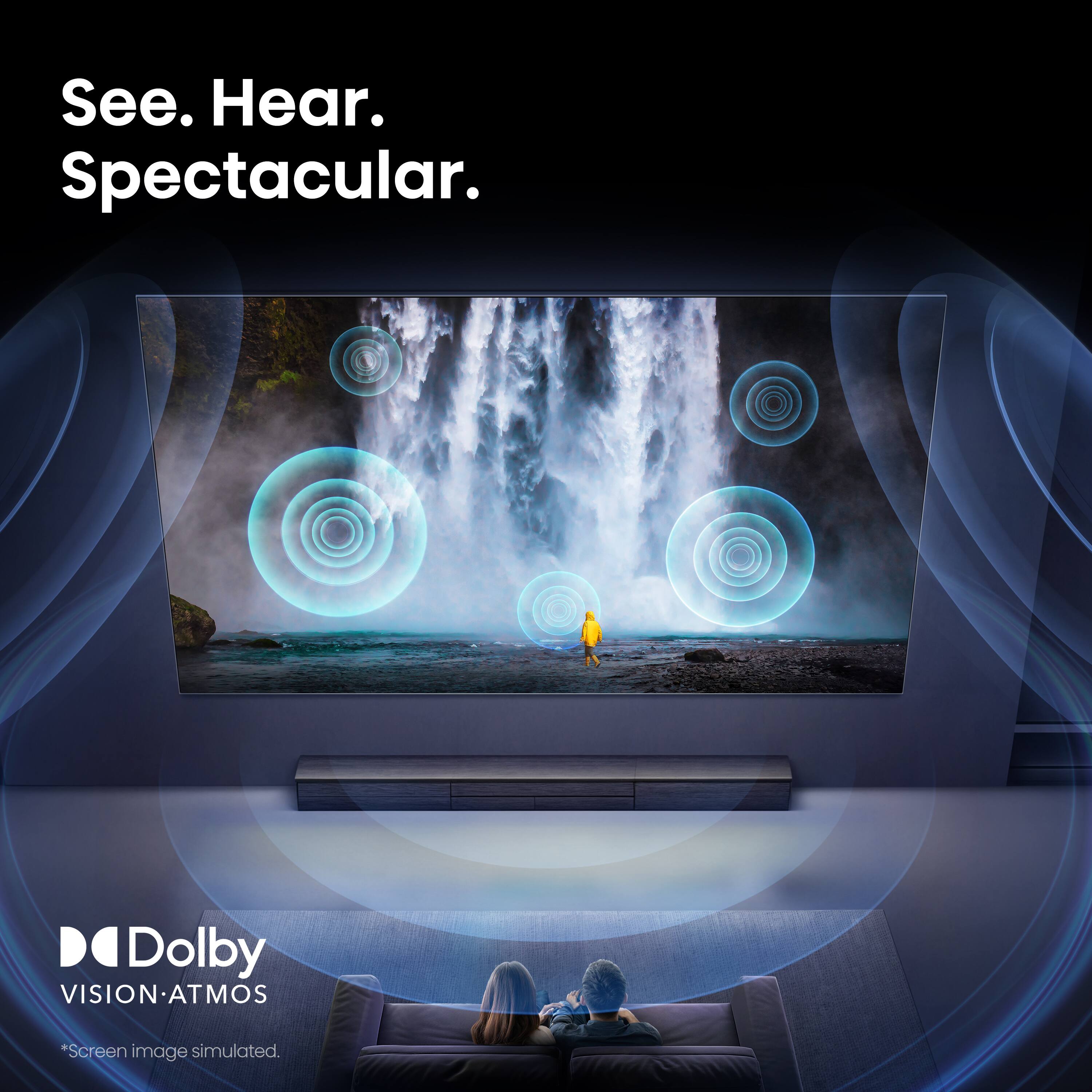 See. Hear. Spectacular.  
Dolby VISION-ATMOS  
*Screen image simulated.
