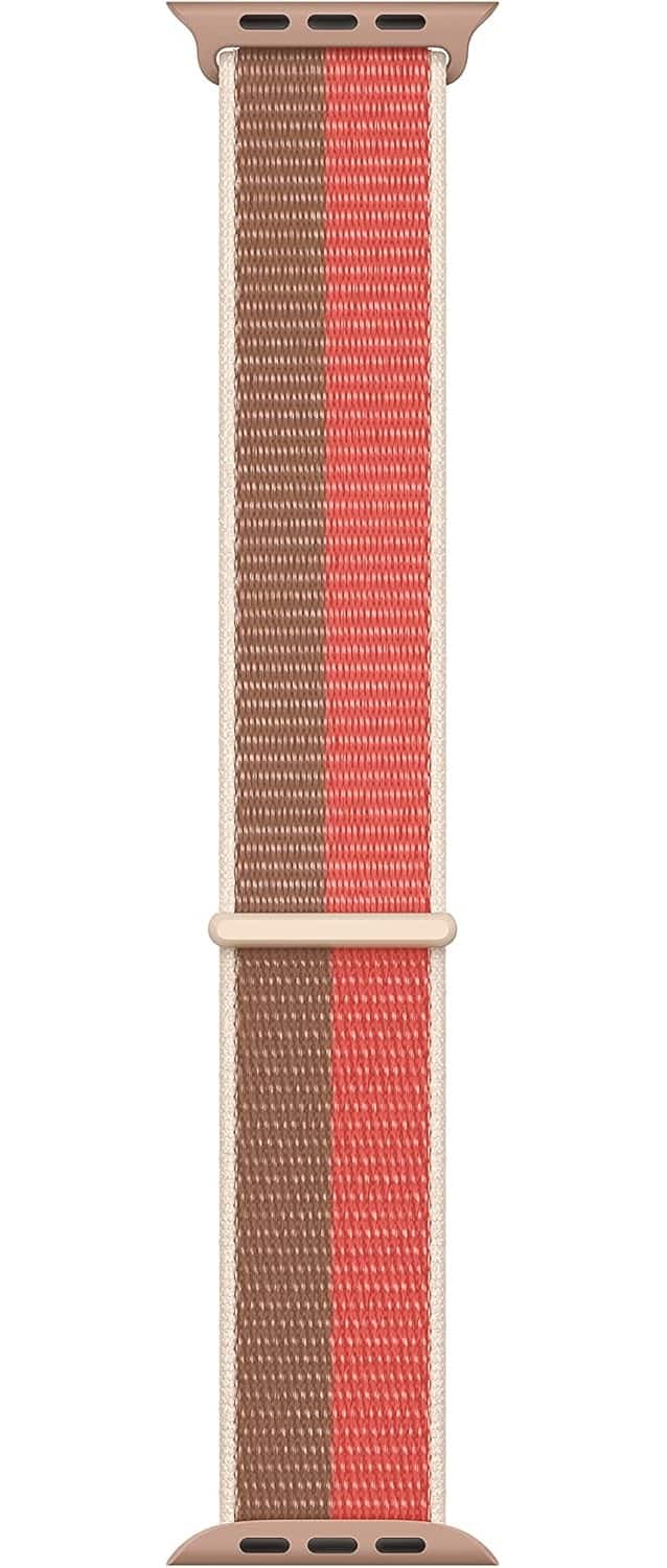 Apple - Watch Band - Sport Loop (45mm) - Pomelo/Tan - Regular - Pink