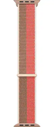 Front. Apple - Apple Watch Band - Sport Loop (45mm) - Pink Pomelo/Tan - Regular - Pink.