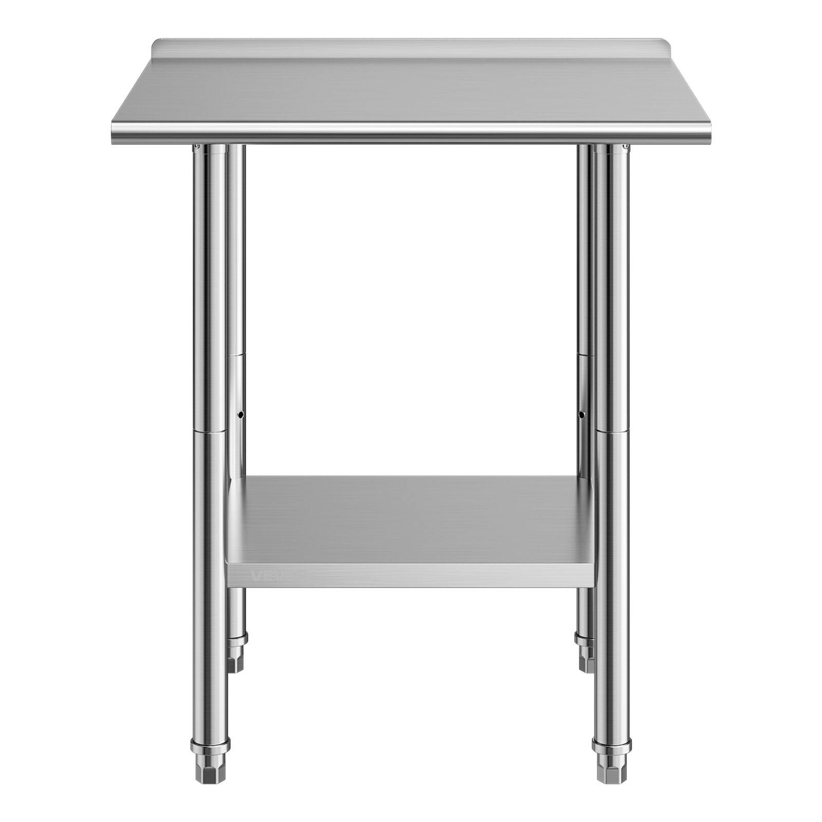 Alt View 5. VEVOR - Stainless Steel Work Table, 24x30 Inch Food Prep Table with Backsplash, Commercial Kitchen Workstation - Silver.