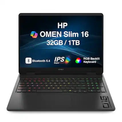 HP OMEN Slim 16 32GB / 1TB Bluetooth 5.4 IPS SuperCLEAR RGB Backlit Keyboard