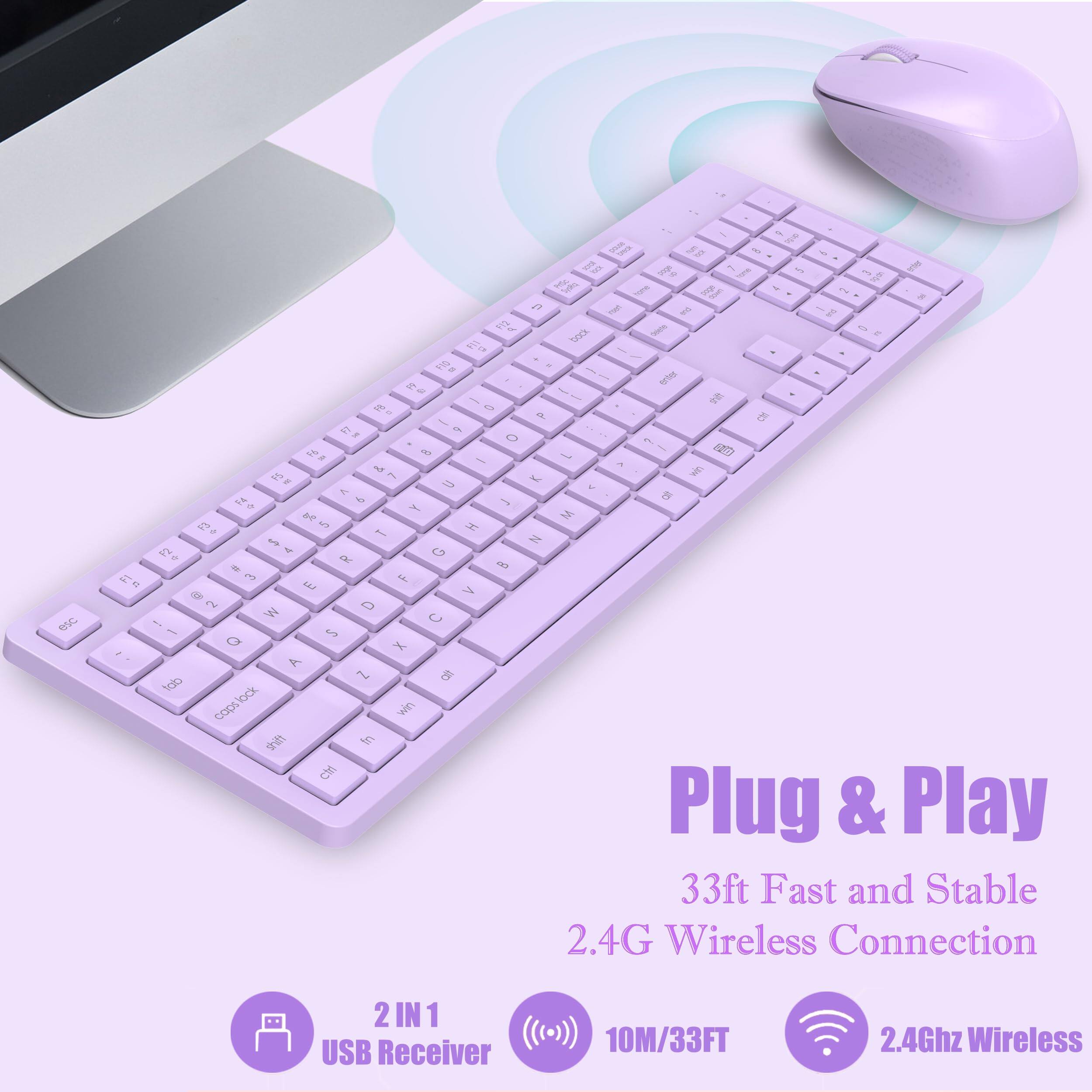 Plug & Play  
33ft Fast and Stable 2.4G Wireless Connection  
2 IN 1 USB Receiver  
10M/33FT  
2.4Ghz Wireless