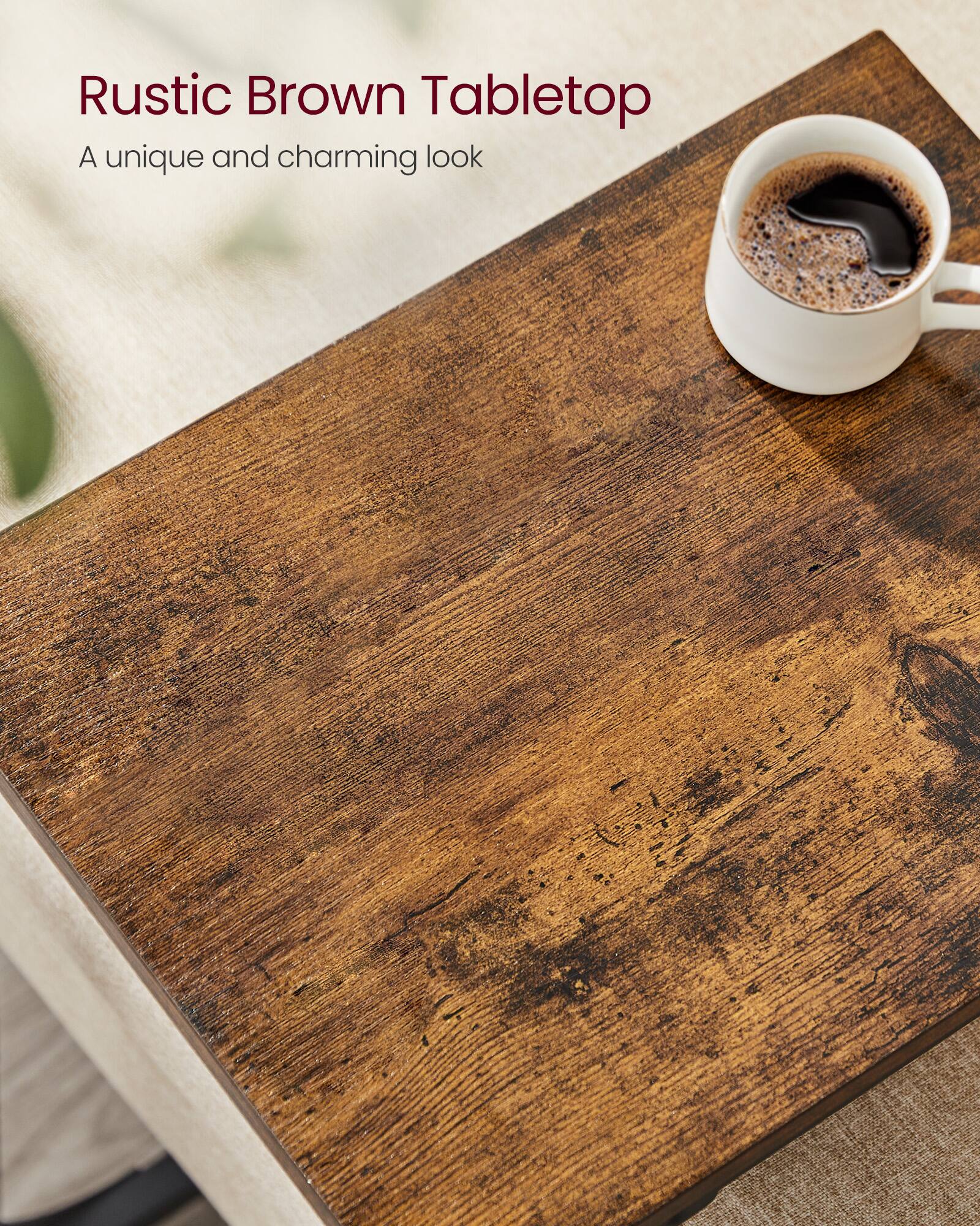 Rustic Brown Tabletop  
A unique and charming look