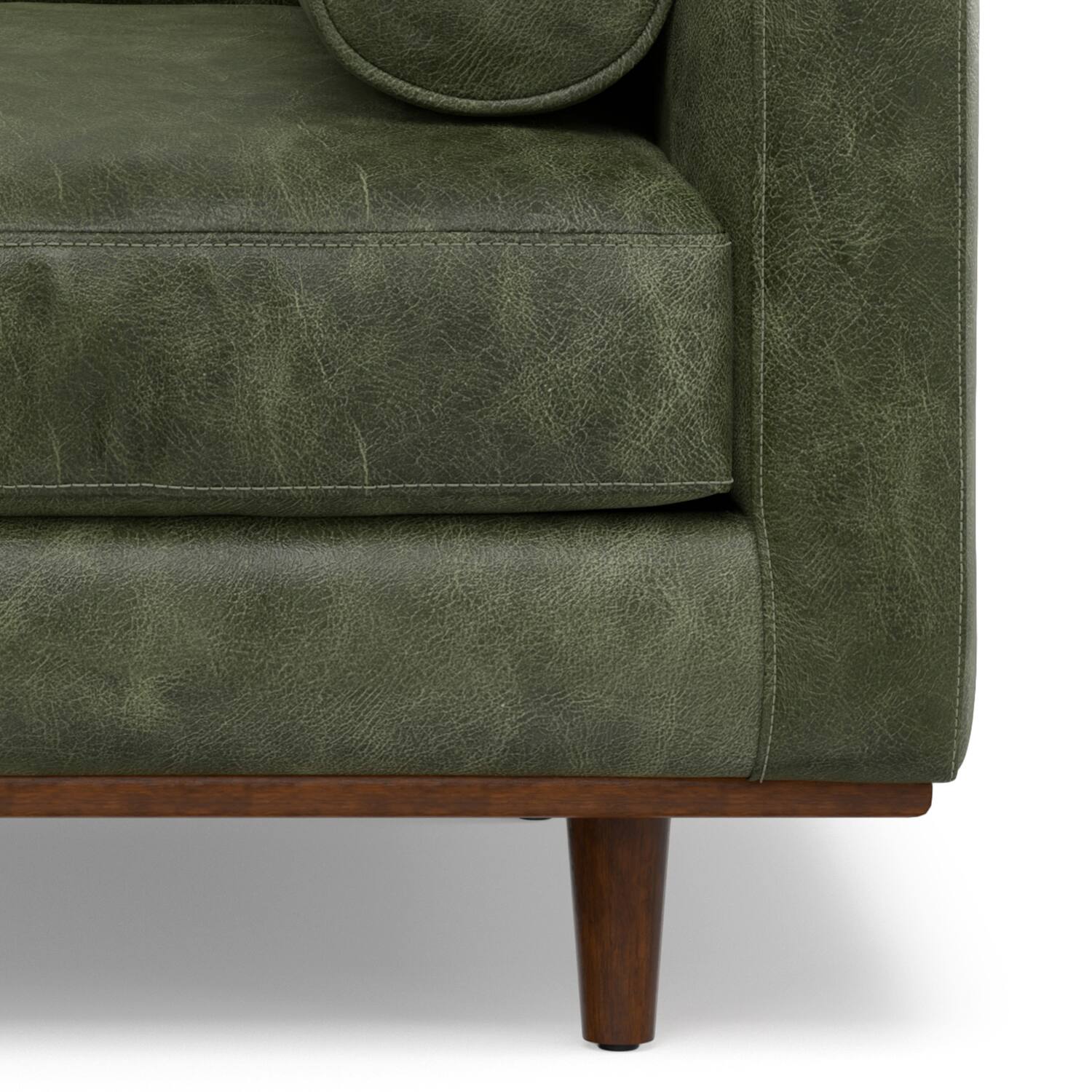 Alt View 3. Simpli Home - Morrison 42 inch Wide Mid-Century Modern Arm Chair in Moss Green - Moss Green.
