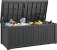 Front. Yardgrace - 190 Gal. Resin Deck Box Outdoor Waterproof Storage Lockable UV Resistant for Patio Furniture Garden Tools Pool Supplies - black.