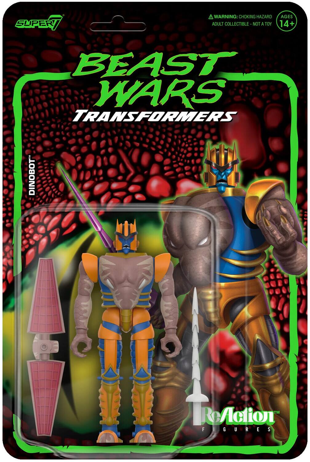 Super7 - Transformers - ReAction Wv 7 Beast Wars - Dinobot - Collectibles