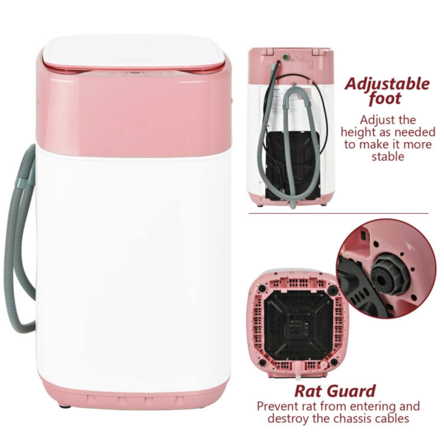 Adjustable foot  
Adjust the height as needed to make it more stable  

Rat Guard  
Prevent rat from entering and destroy the chassis cables