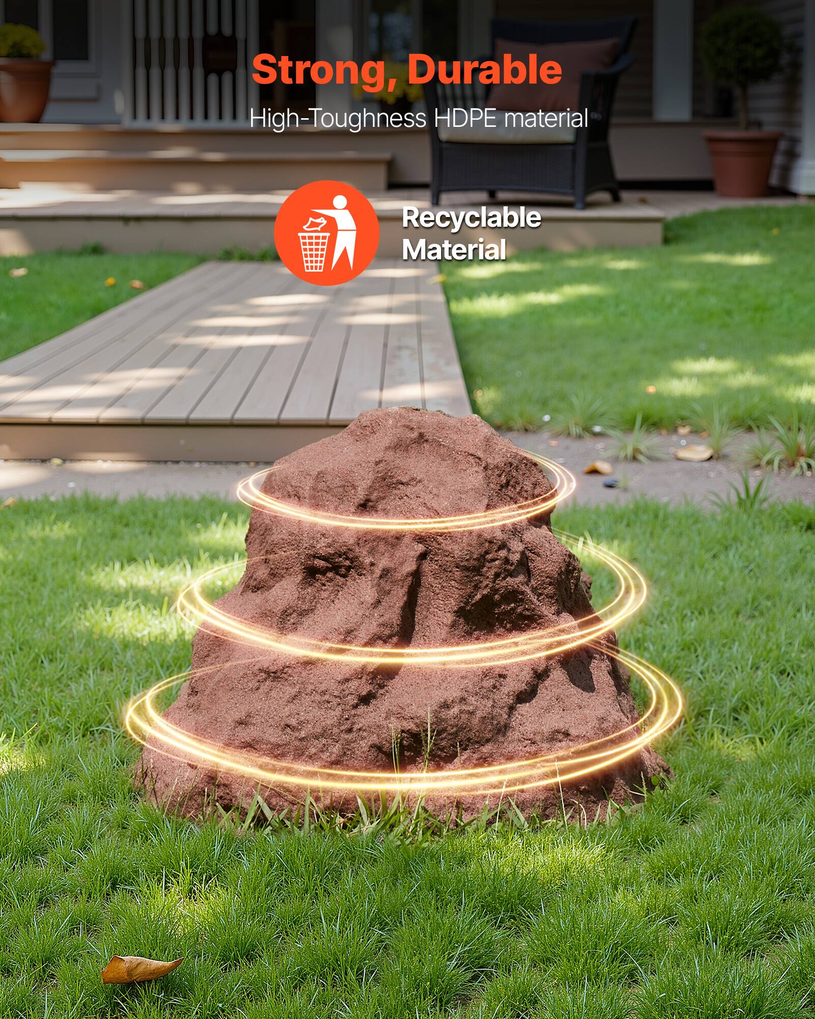 Strong, Durable  
High-Toughness HDPE material  
Recyclable Material